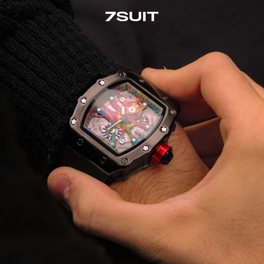 RELOJ DE HOMBRE CON DISEÑO DE GRAFITI