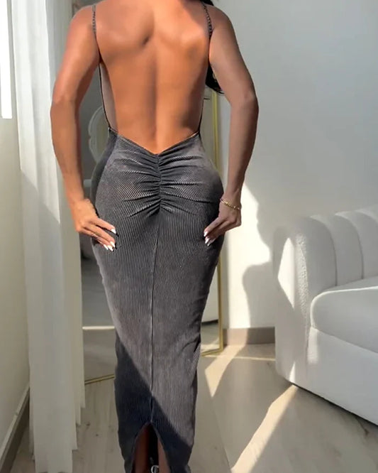 VESTIDO LARGO PUSH UP ESPALDA DESCUBIERTA IMPORTADO