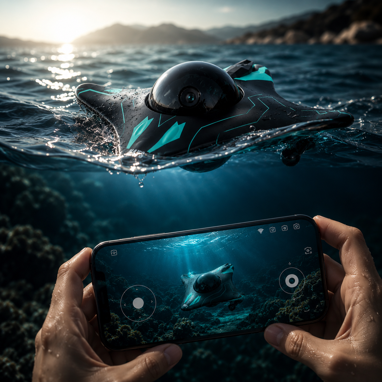 DRON ACUÁTICO CON CÁMARA – EXPLORA EL AGUA DESDE TU CELULAR