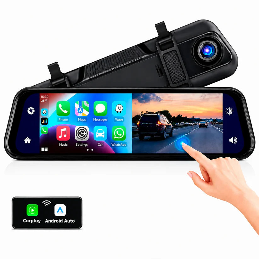 DRIVEVISION 360™ | ESPEJO RETROVISOR INTELIGENTE CON CÁMARA DELANTERA Y TRASERA HD