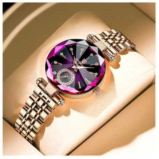 RELOJ ELEGANTE DE LUJO PARA MUJER CON DIAMANTES BRILLANTES