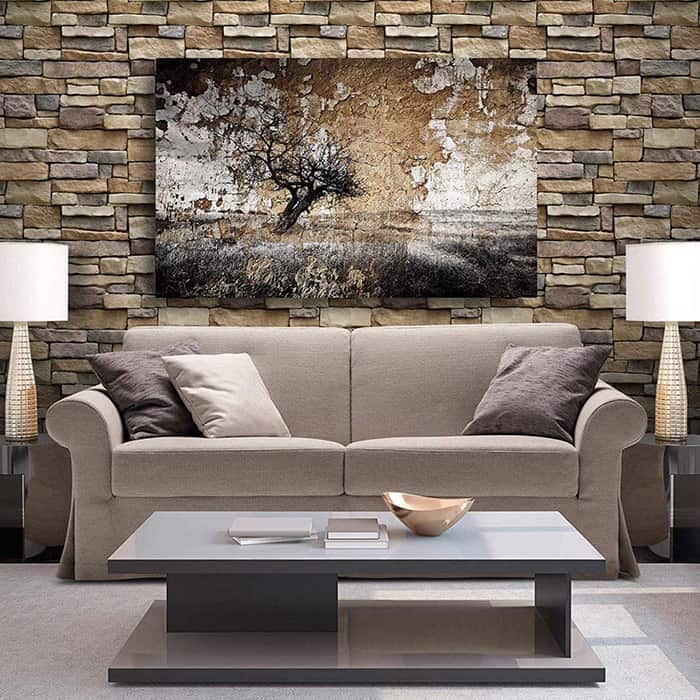 ADHESIVO DE PARED 3D 2x1 CON ASPECTO DE LADRILLO NATURAL