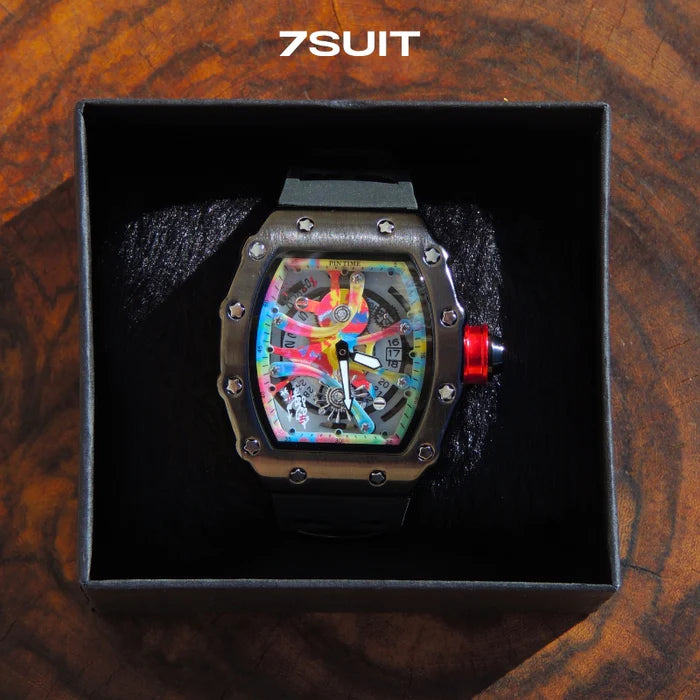 RELOJ DE HOMBRE CON DISEÑO DE GRAFITI