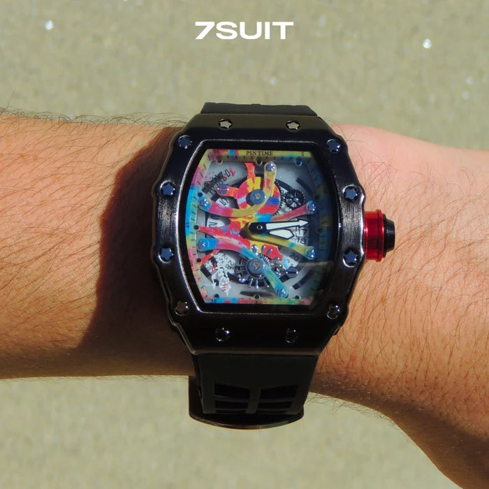 RELOJ DE HOMBRE CON DISEÑO DE GRAFITI