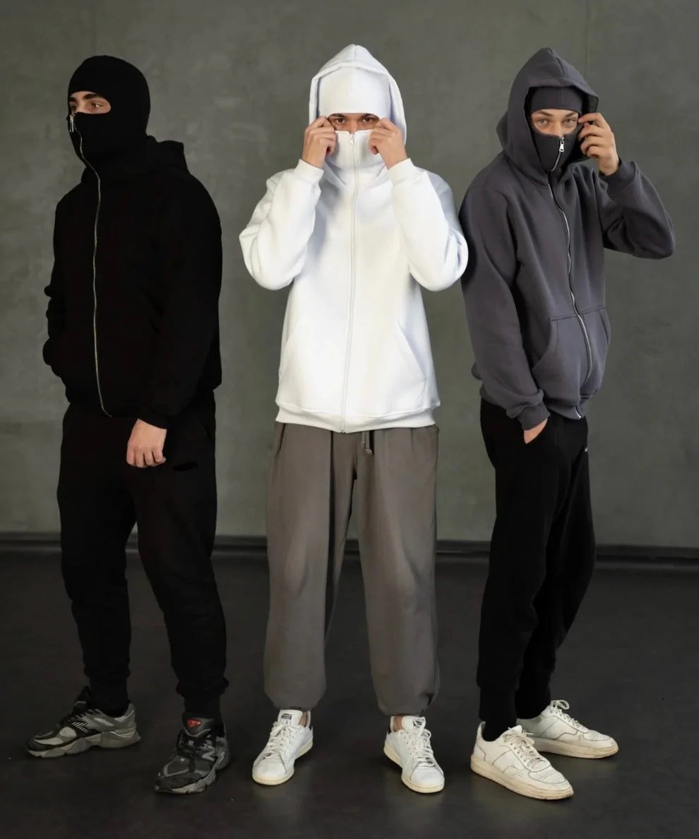 HOODIE TIPO NINJA CON PASAMONTAÑAS – ESTILO URBANO CON ACTITUD SECRETA