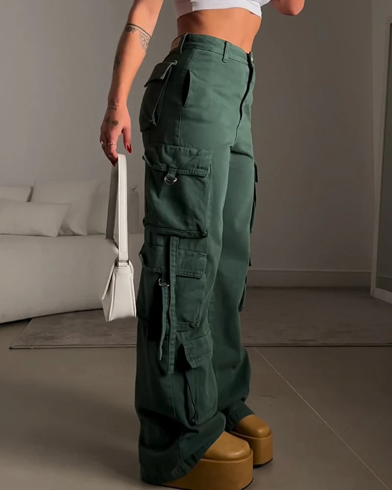 PANTALONES ESTILO CARGO BOTA CAMPANA IMPORTADO