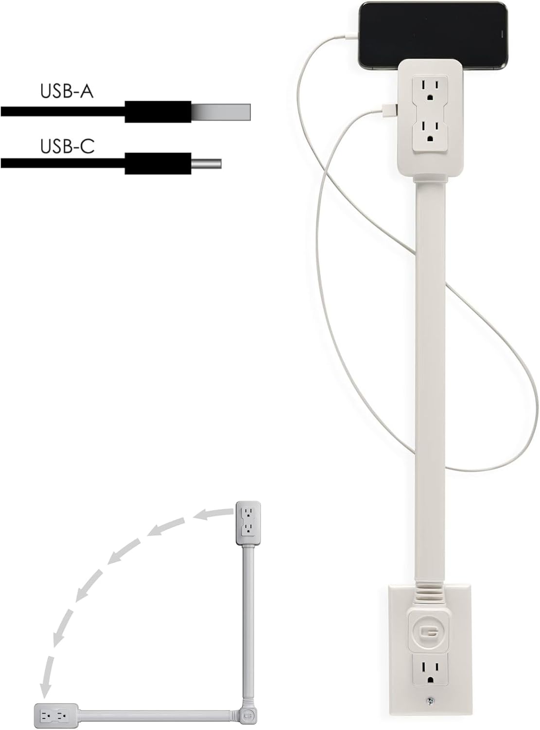 EXTENSOR GIRATORIO DE TOMA DE CORRIENTE – OPTIMIZA TU ESPACIO Y CARGA CON COMODIDAD 🔌