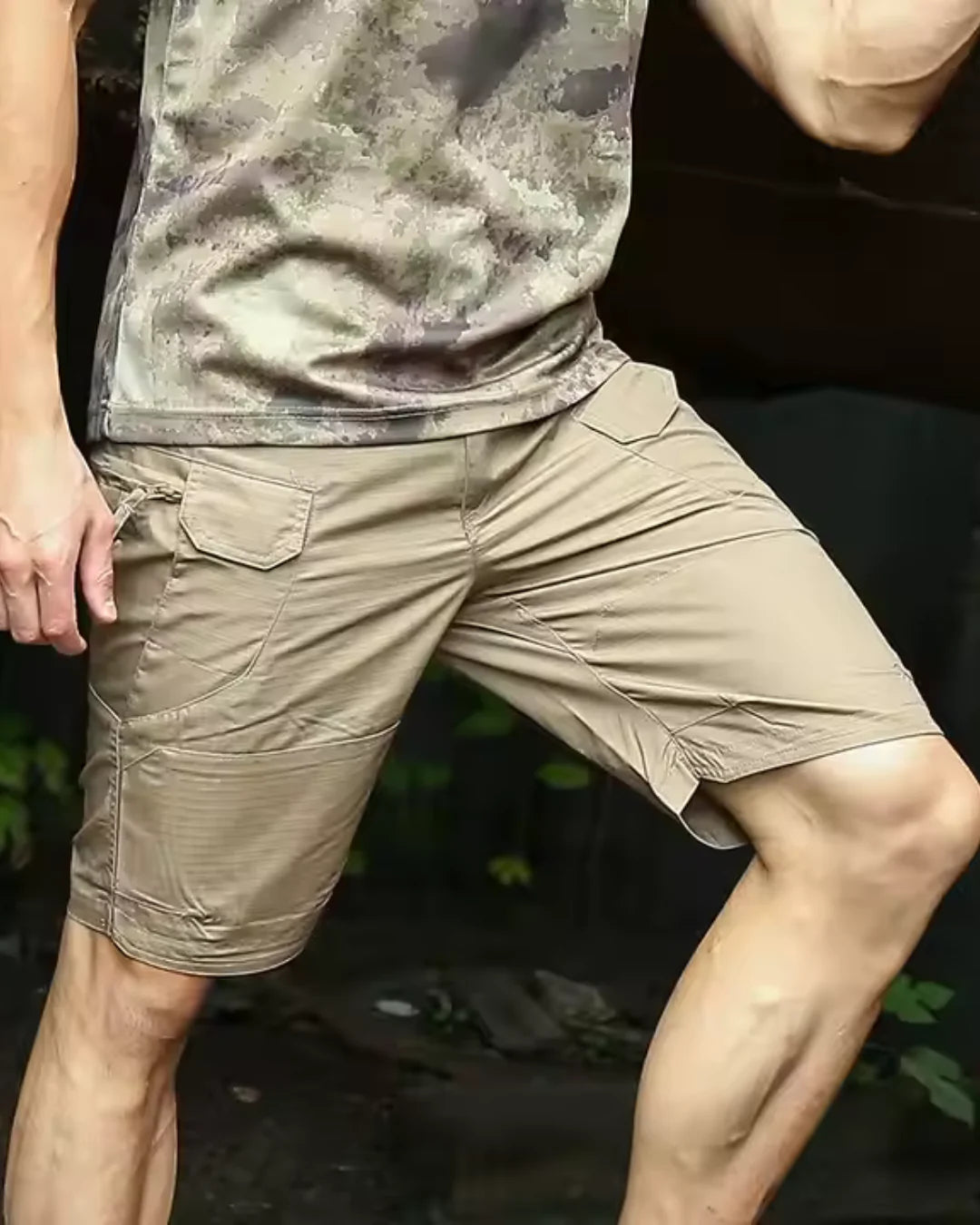 PANTALONES CORTOS TÁCTICOS MULTIBOLSILLOS PARA HOMBRE