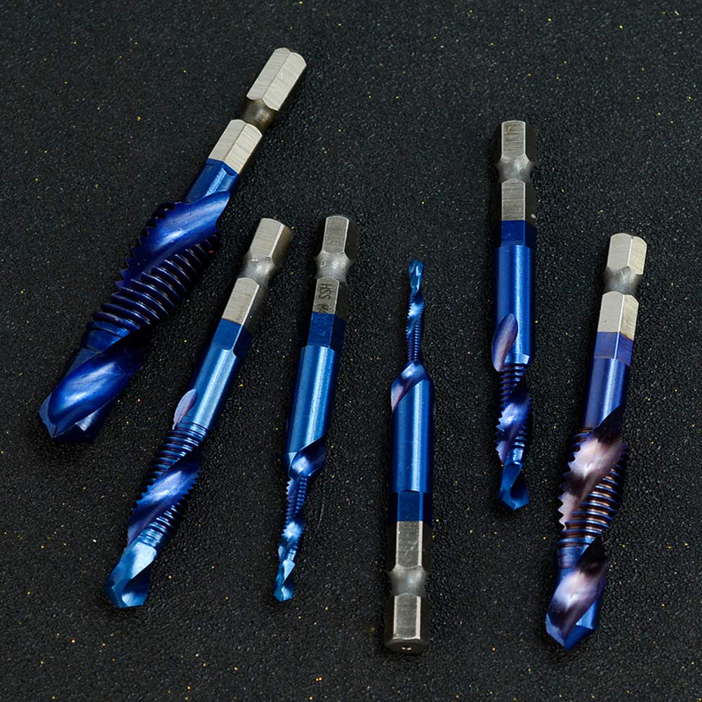 KIT DE BROCAS ROSCADORAS 6 EN 1 TITANPRO