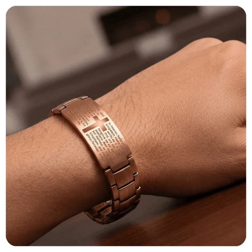 PULSERA DE COBRE MAGNÉTICA CON EL PADRE NUESTRO™