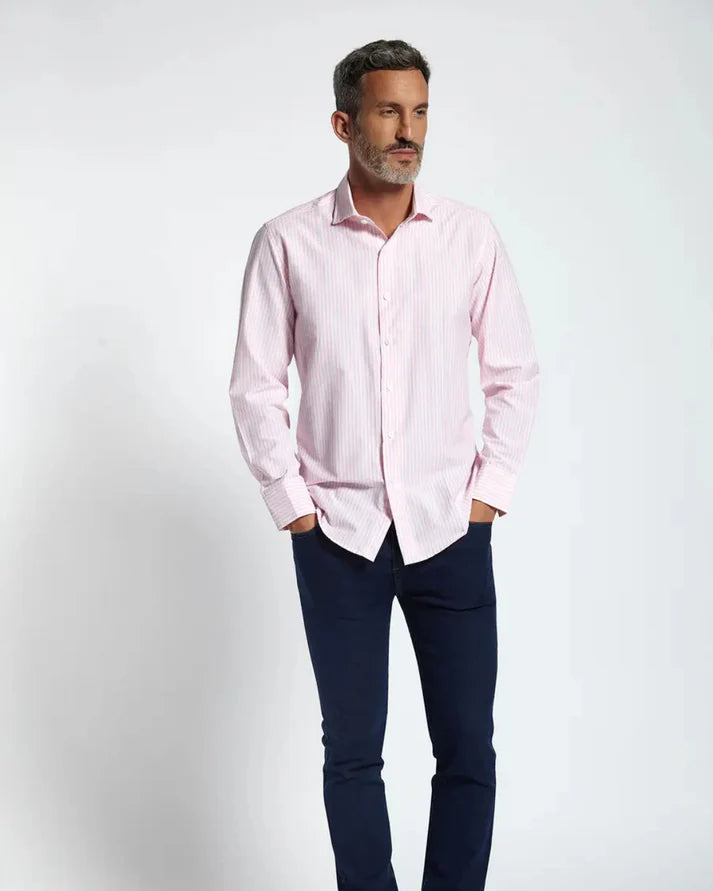 CAMISA CLÁSICA DE ALGODÓN A RAYAS – ESTILO Y COMODIDAD INIGUALABLE