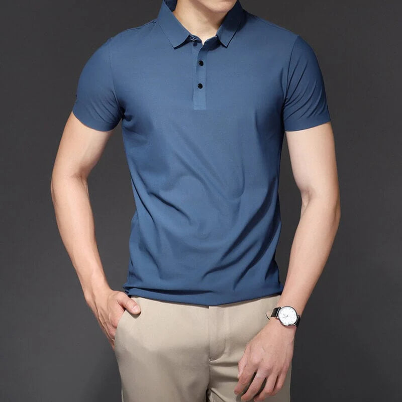CAMISETA POLO ANTIARRUGAS PARA HOMBRE SEDA