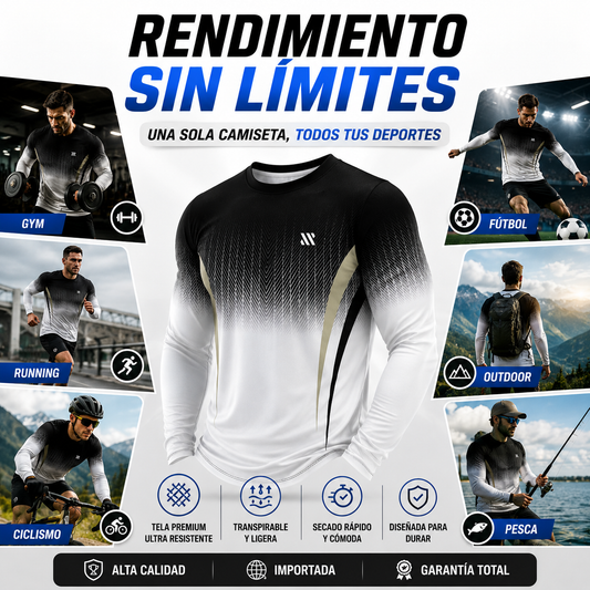 CAMISETA DEPORTIVA MANGA LARGA DE HOMBRE