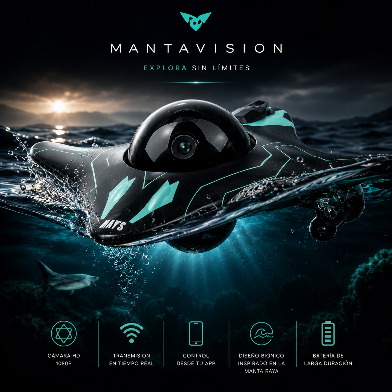DRON ACUÁTICO CON CÁMARA – EXPLORA EL AGUA DESDE TU CELULAR
