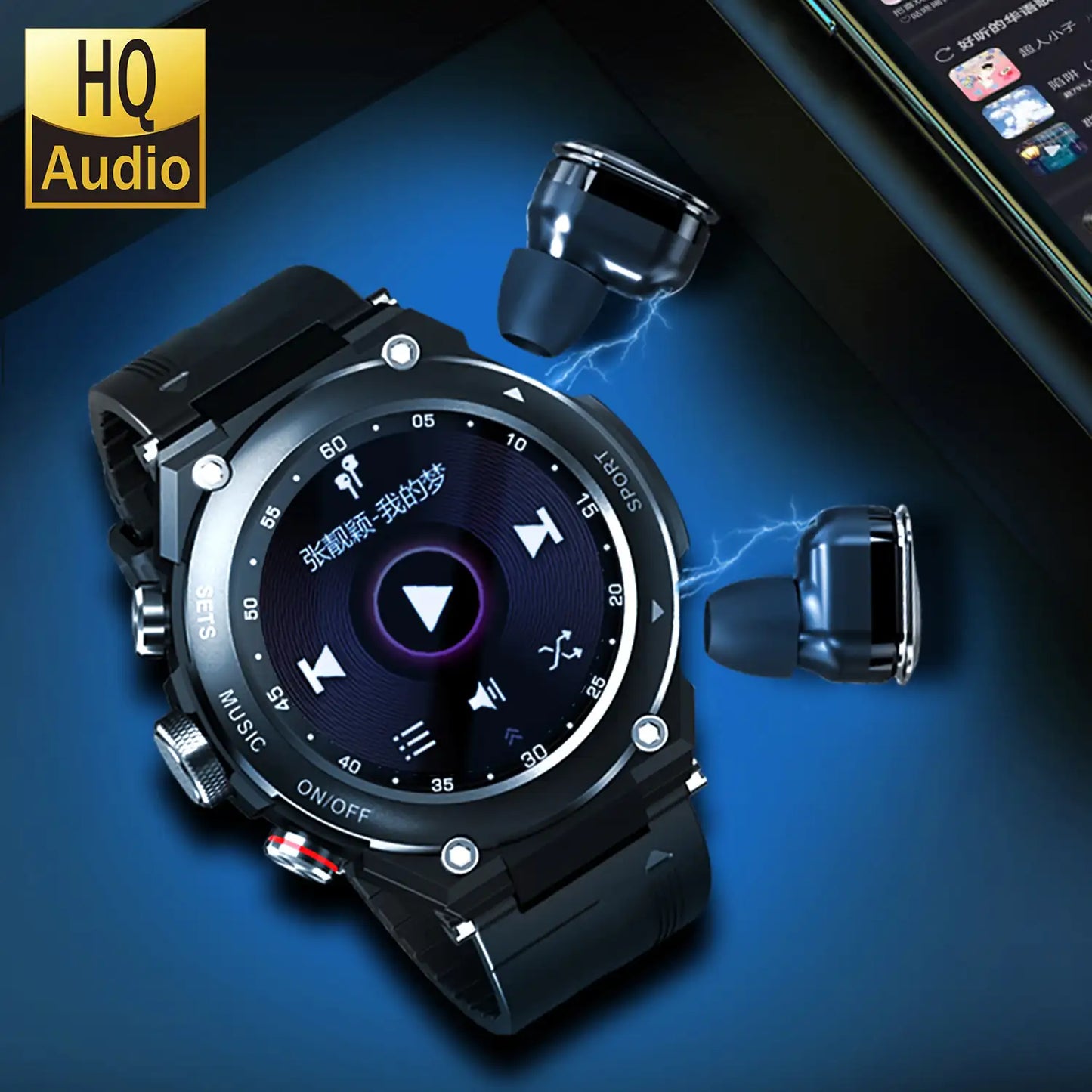RELOJ INTELIGENTE T92 CON AURICULARES BLUETOOTH INTEGRADOS