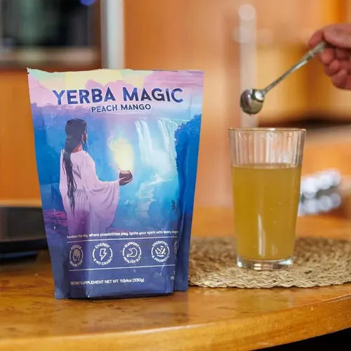 🌿 TÉ INSTANTÁNEO EN POLVO DE YERBA MATE 3 EN 1 – PEACH MANGO
