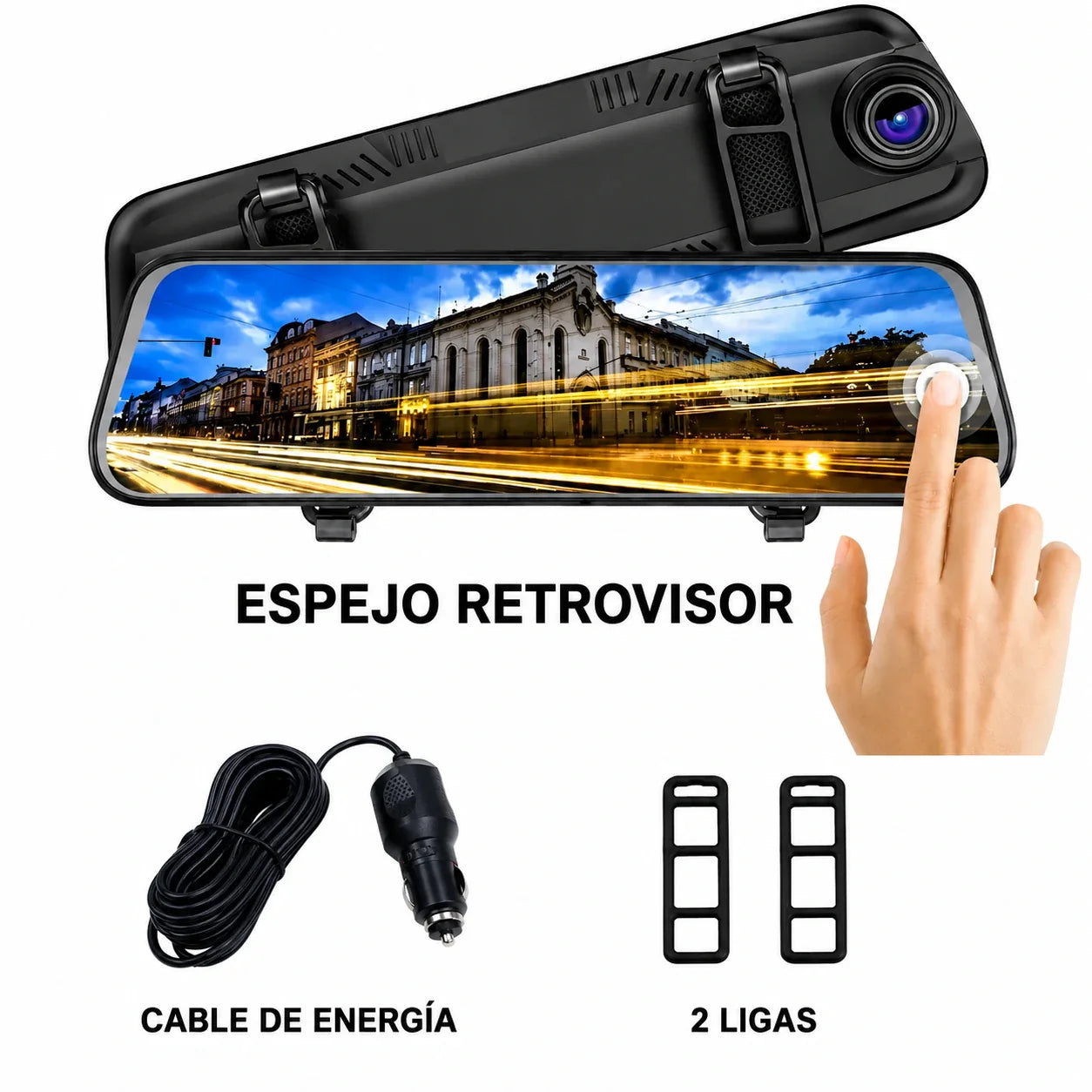 DRIVEVISION 360™ | ESPEJO RETROVISOR INTELIGENTE CON CÁMARA DELANTERA Y TRASERA HD