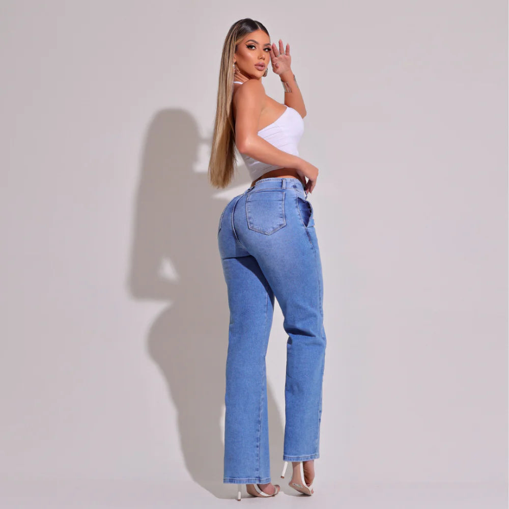 JEANS MODELADORES DE PIERNA ANCHA PARA MUJER MARSEILLE