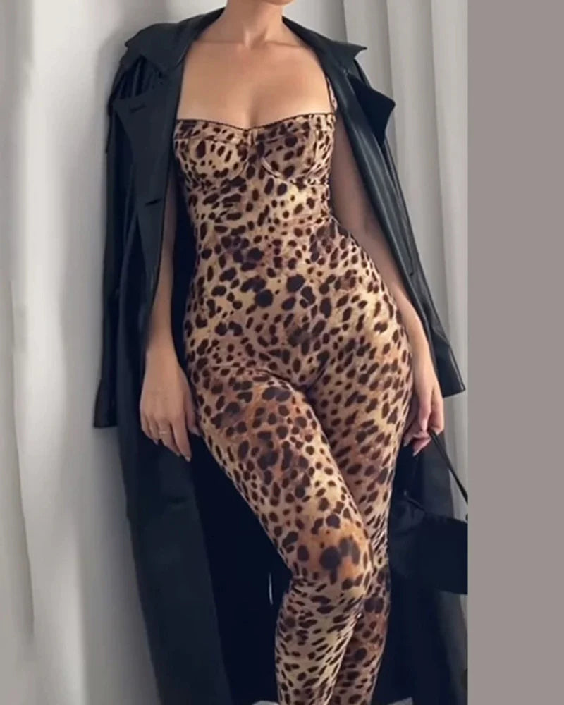 BODY ELÁSTICO CON ESTAMPADO DE LEOPARDO