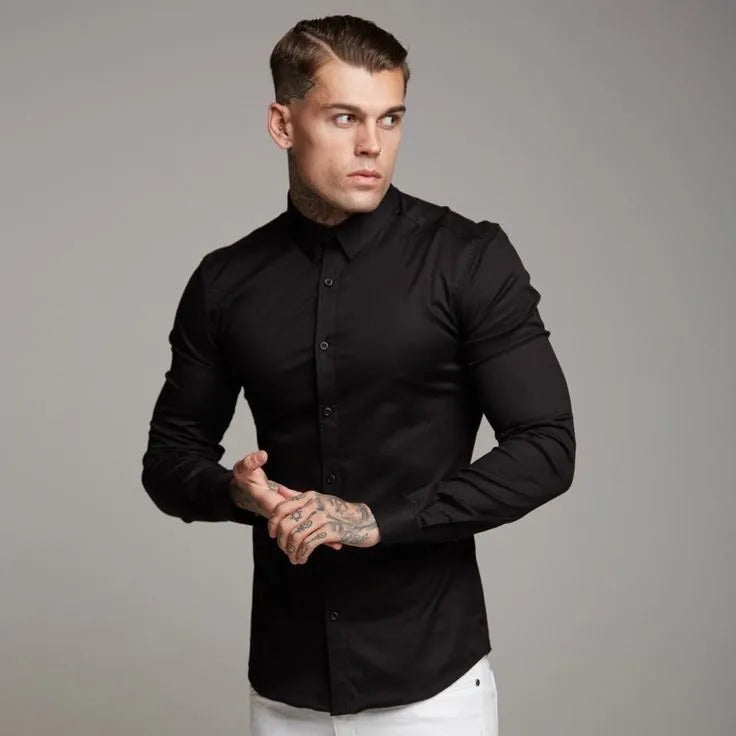 CAMISA ELEGANTE ANTIARRUGAS PARA HOMBRE